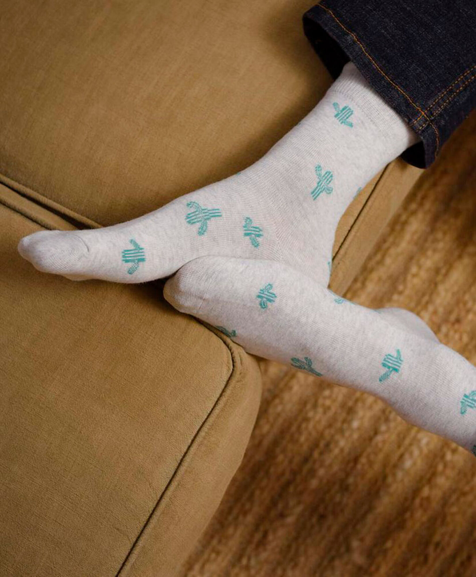 Pack 2 calcetines hombre cactus y cubos Pack 2 calcetines hombre cactus y cubos
