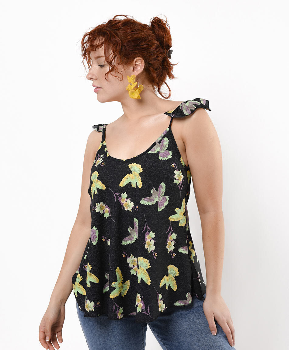 Blusa mujer estampado pajaritos