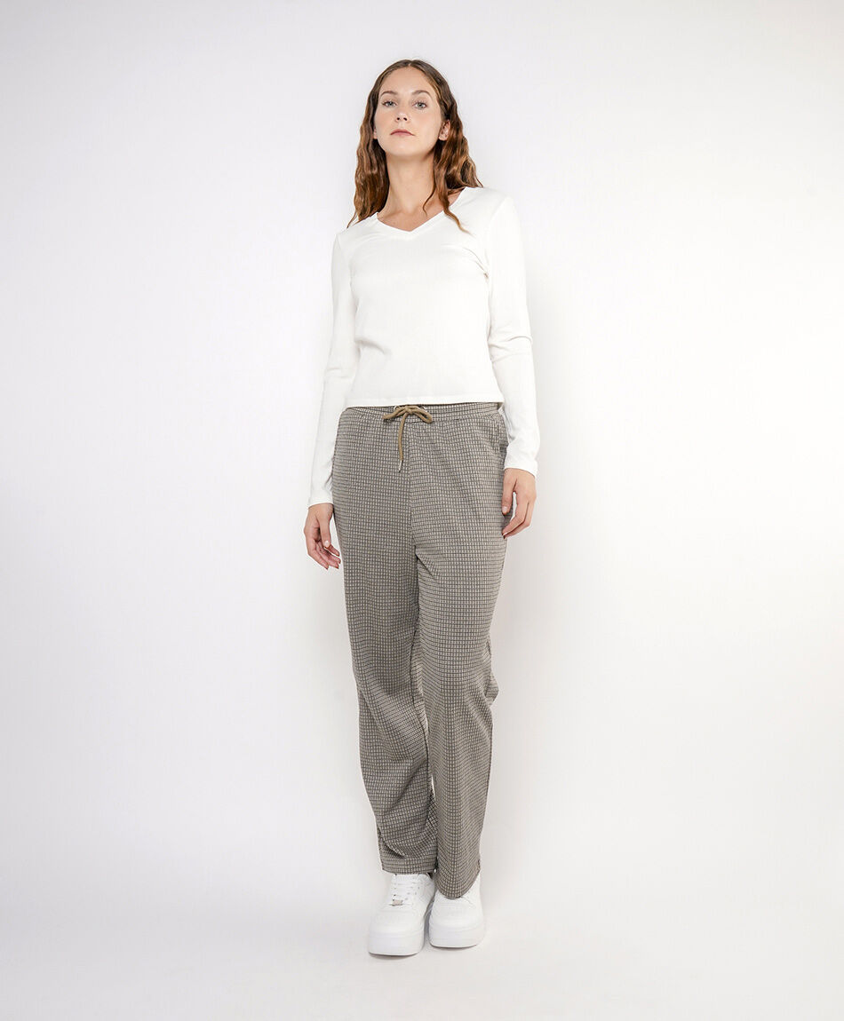 Pantal&oacute;n mujer check lazo