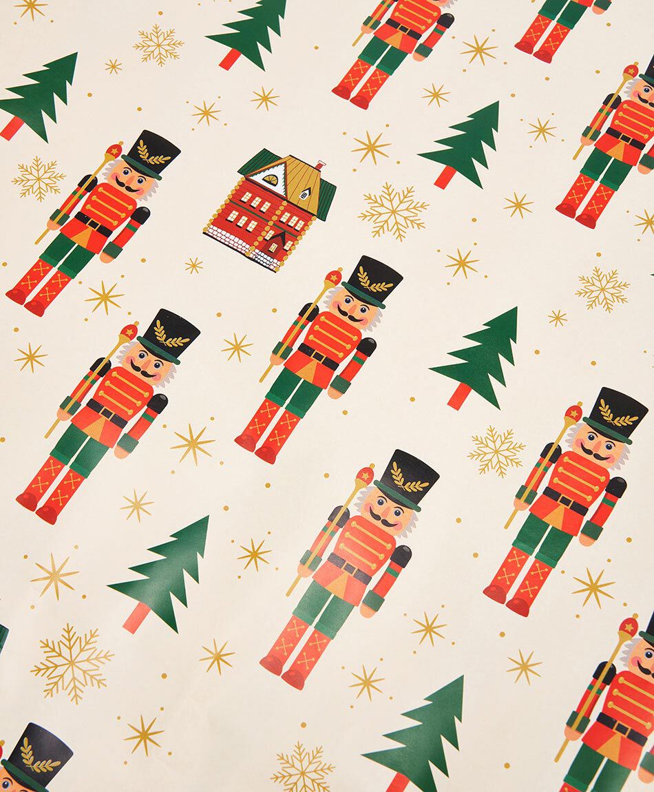 Set 2 papeles de regalo navidad dorado