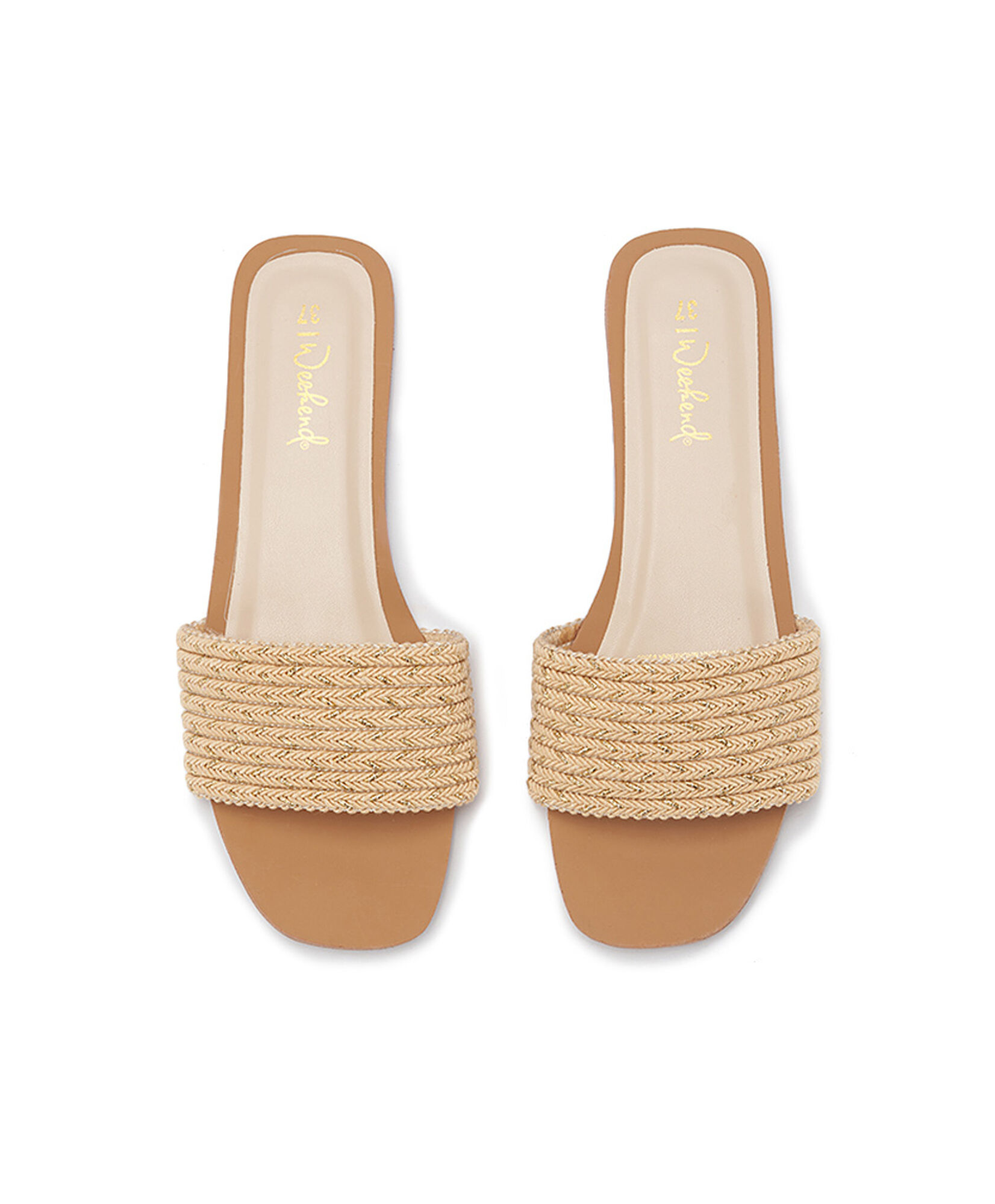 Sandalia mujer tejida beige Sandalia mujer tejida beige