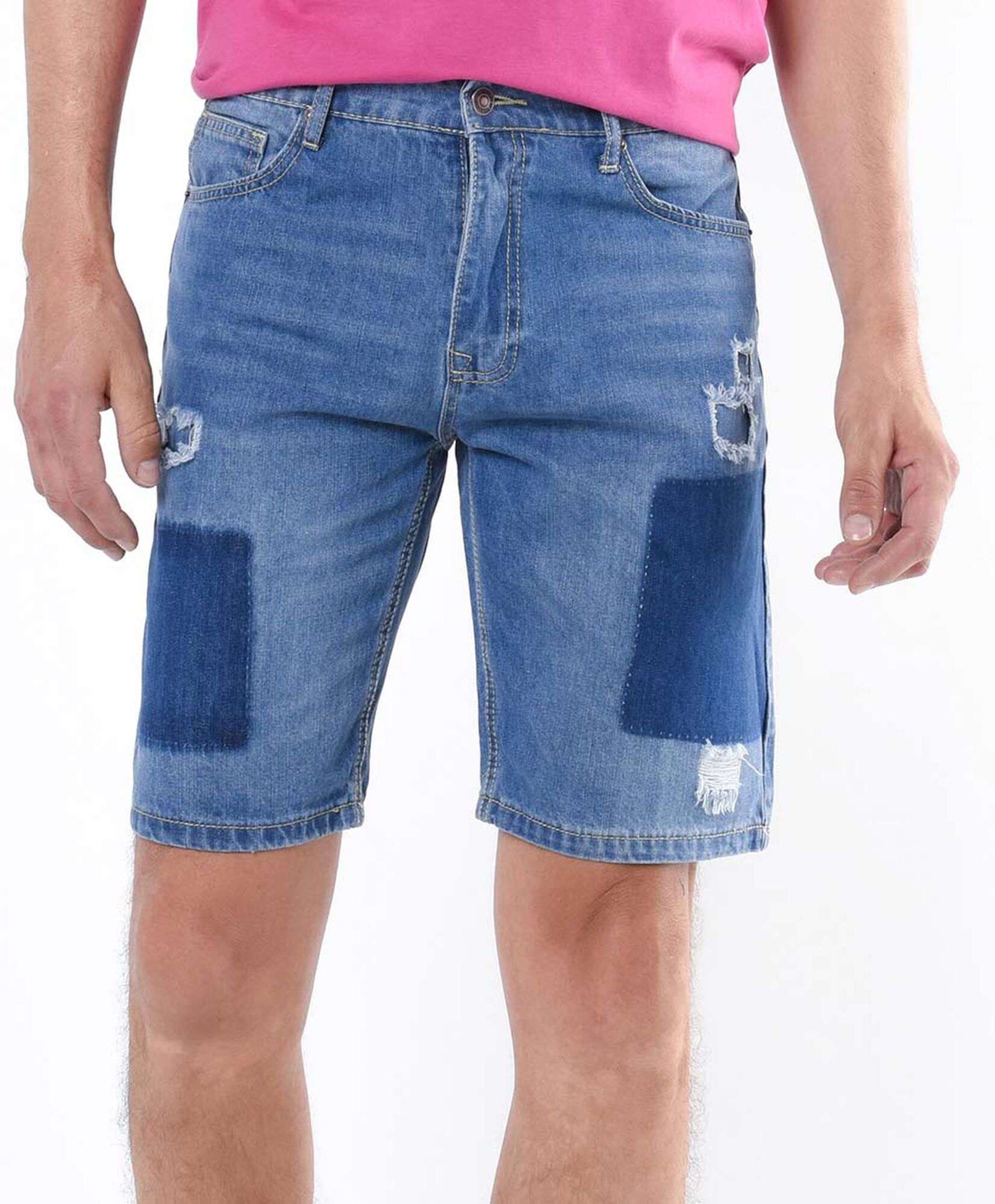 Bermuda hombre denim parches Bermuda hombre denim parches