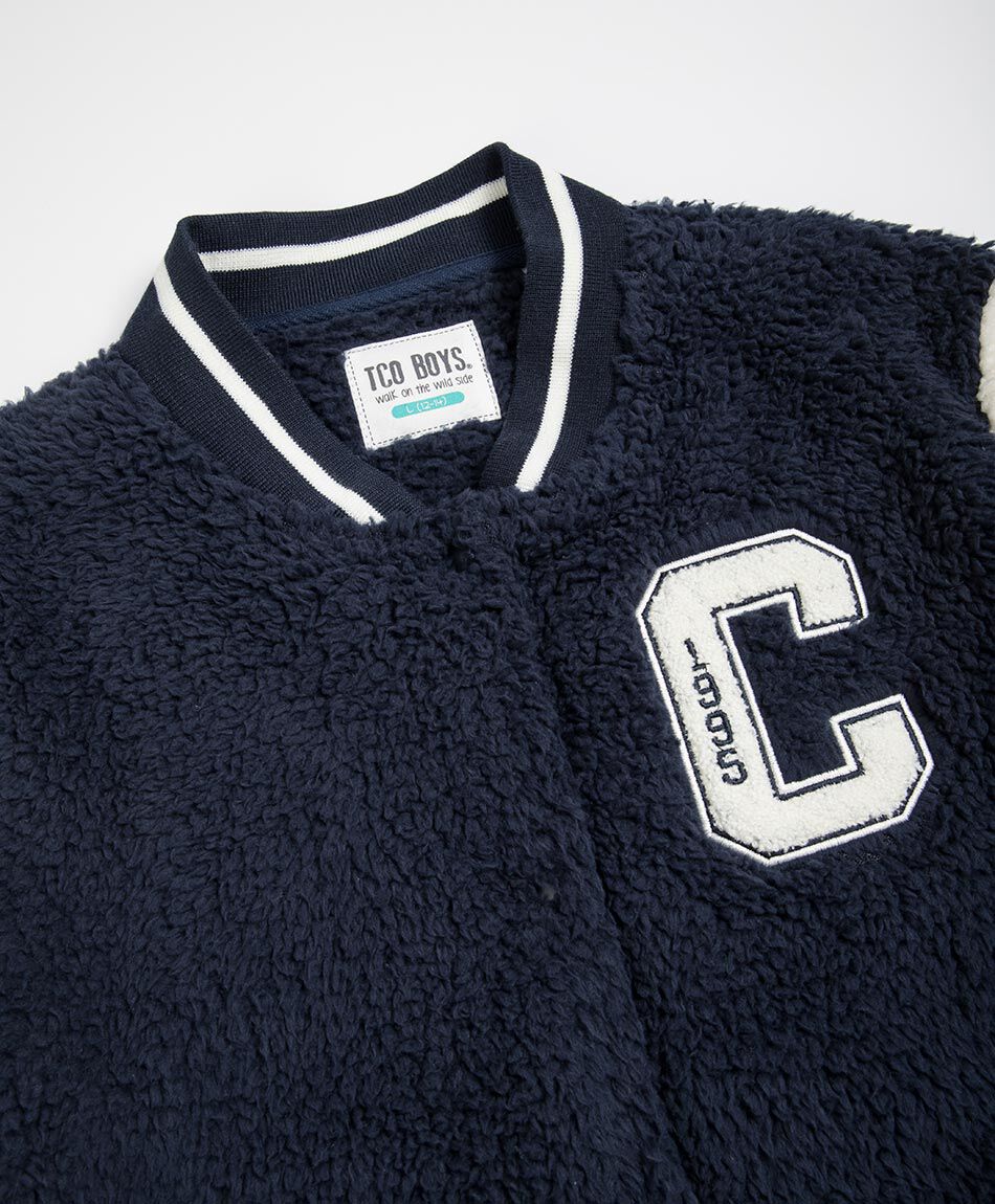 Chaqueta ni&ntilde;o letra c sherpas blue