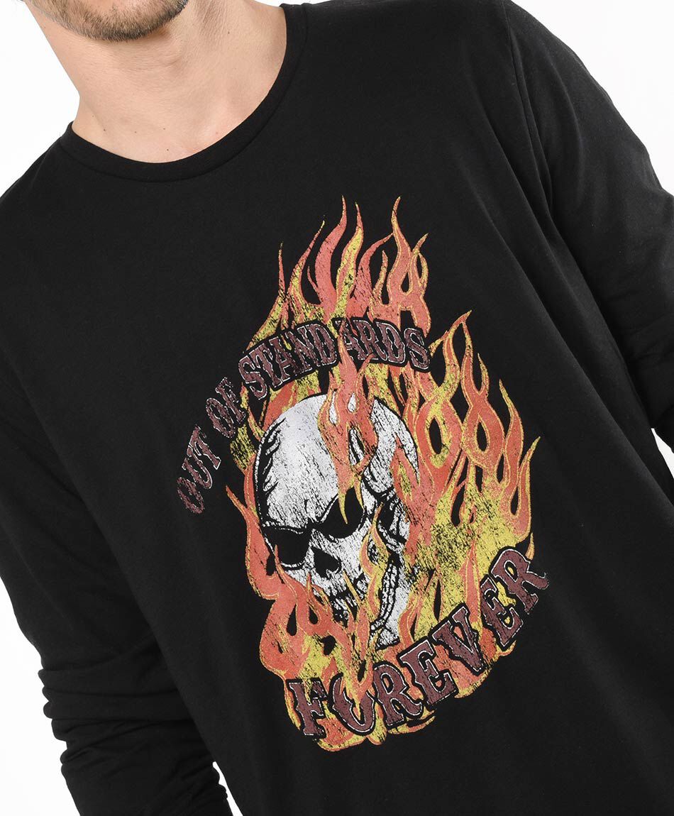 Polera hombre estampado fuego