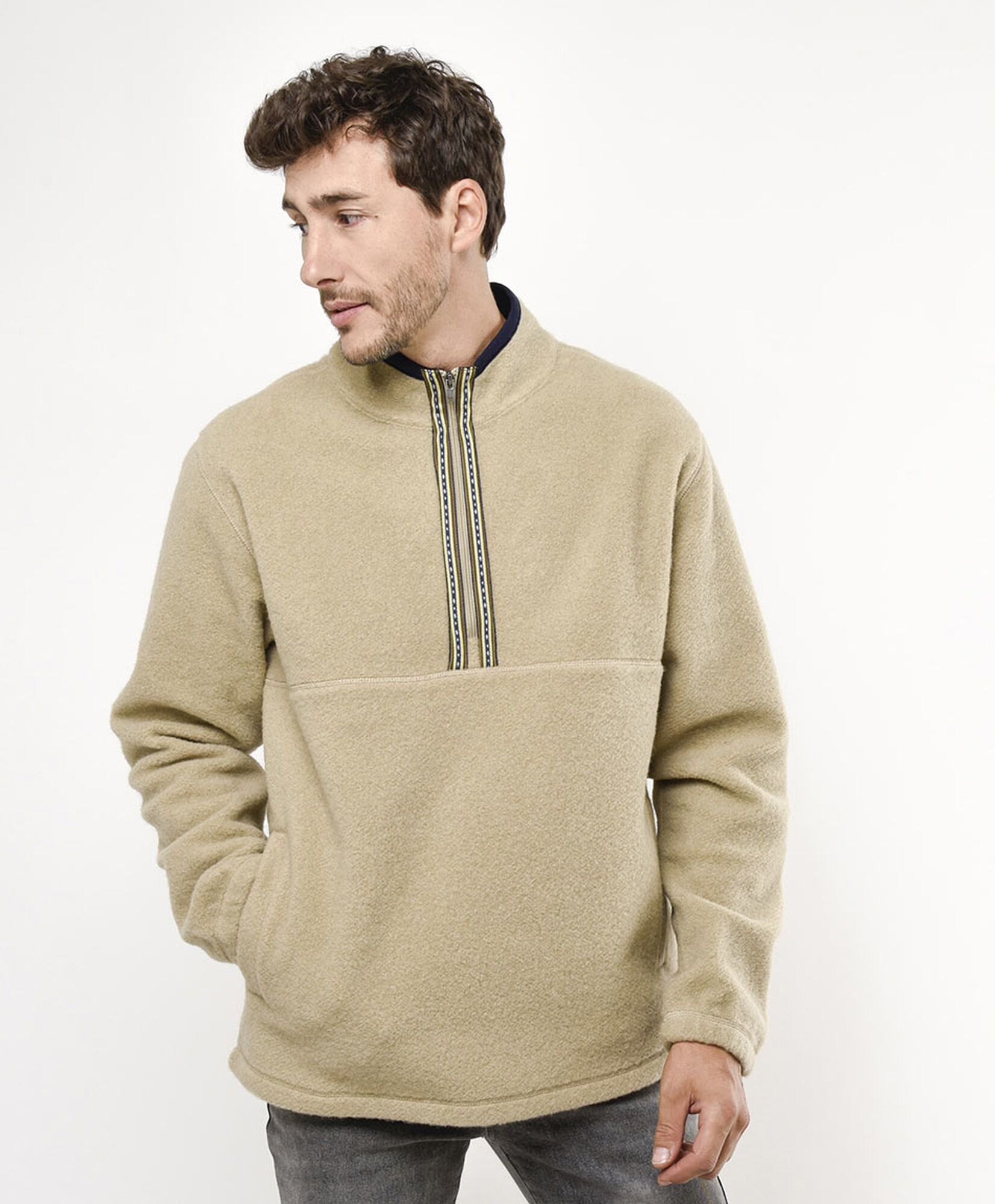 Chaqueta hombre polar doble línea Chaqueta hombre polar doble línea