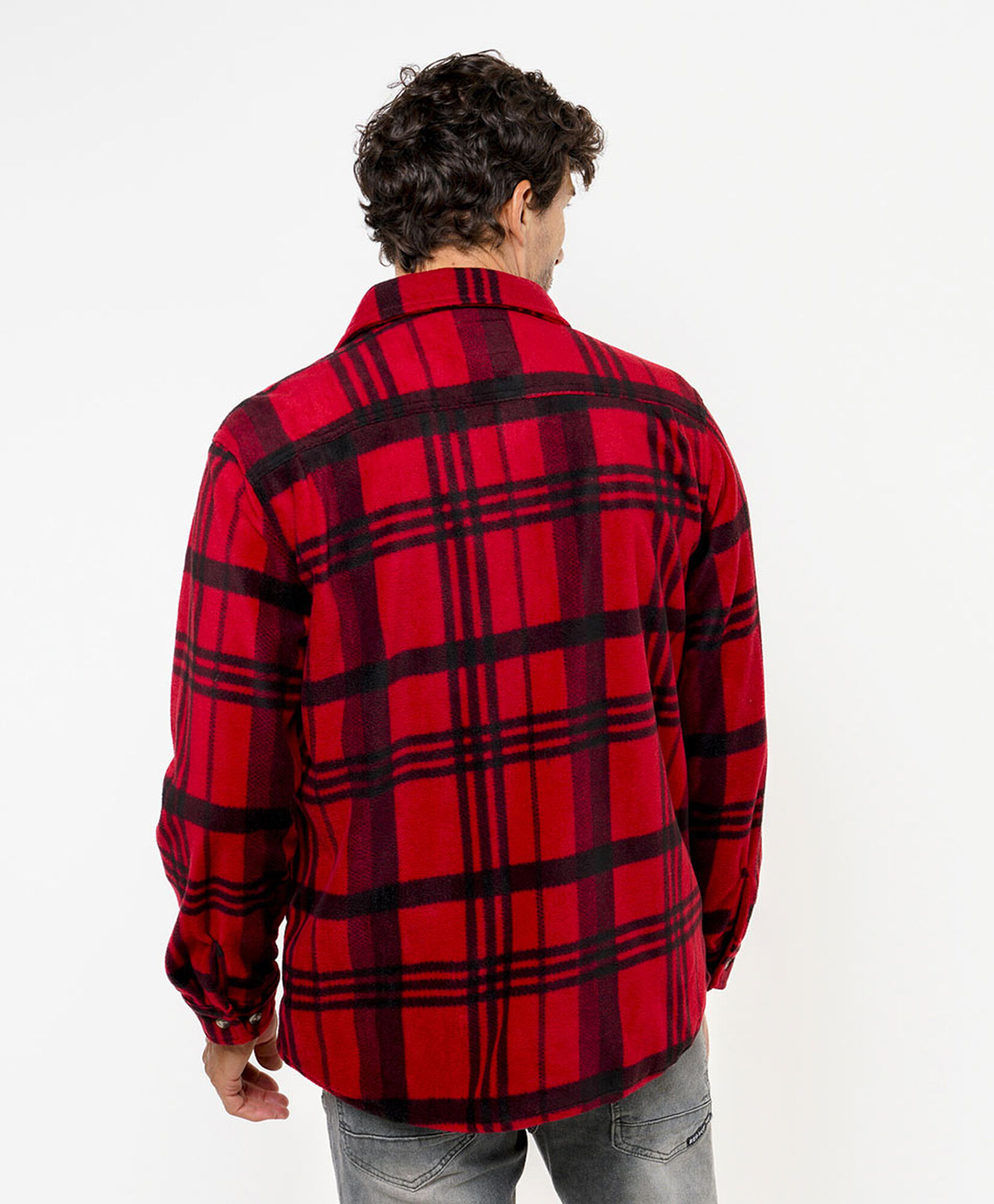 Chaqueta hombre polar leñadora roja Chaqueta hombre polar leñadora roja
