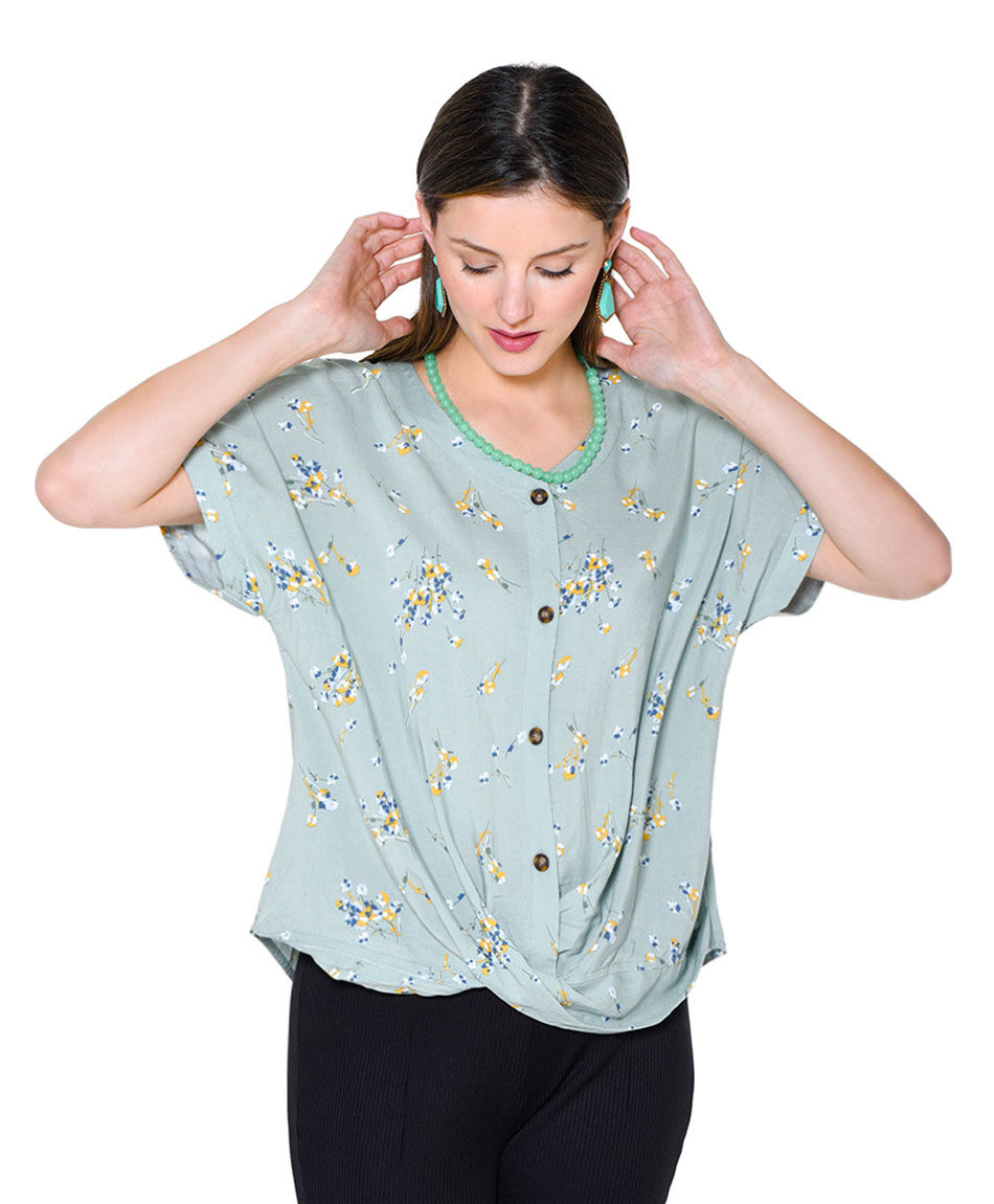 Blusa botones estampada