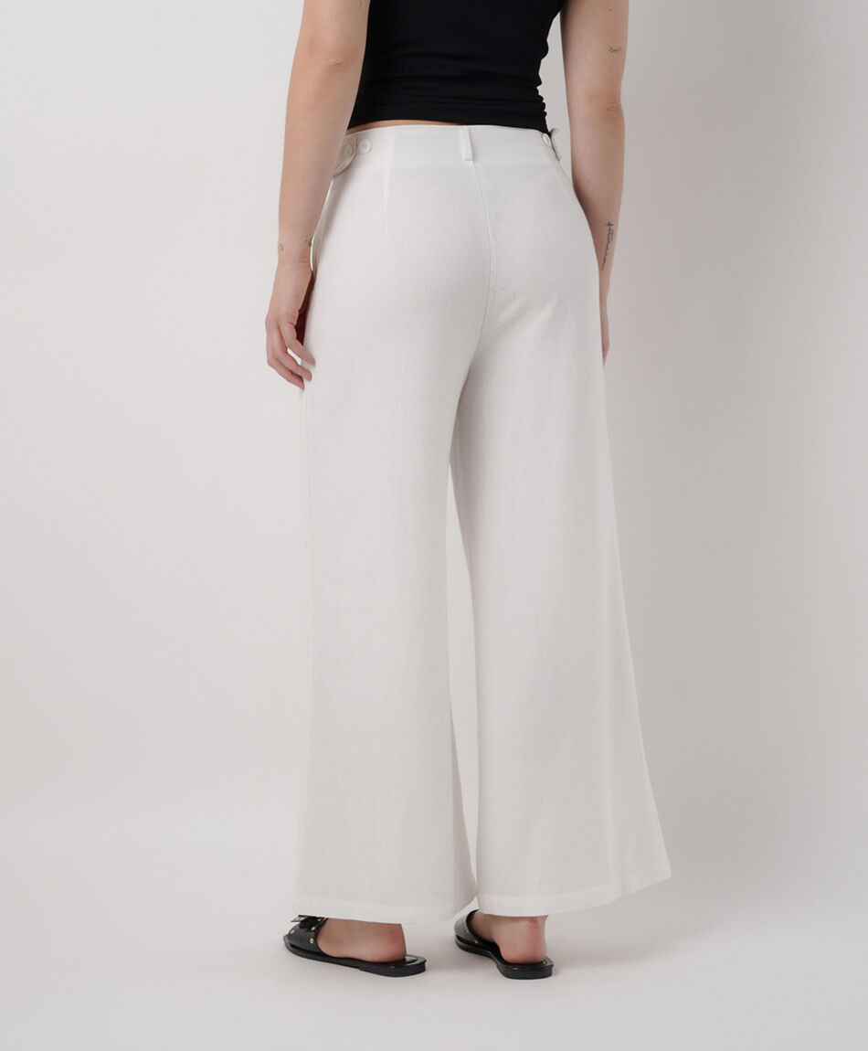 Pantal&oacute;n mujer palazzo blanco