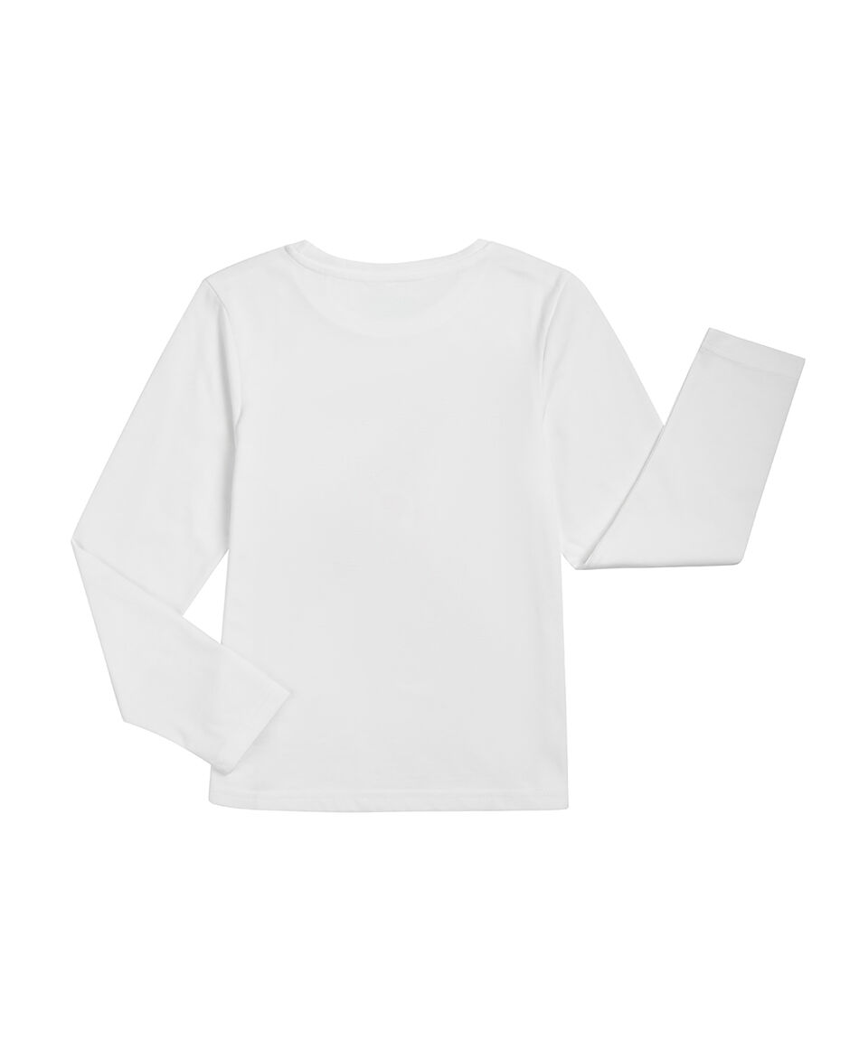 Polera ni&ntilde;a manga larga blanca
