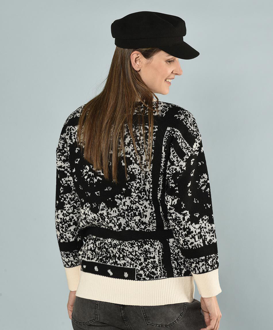C&aacute;rdigan jacquard cuello en v