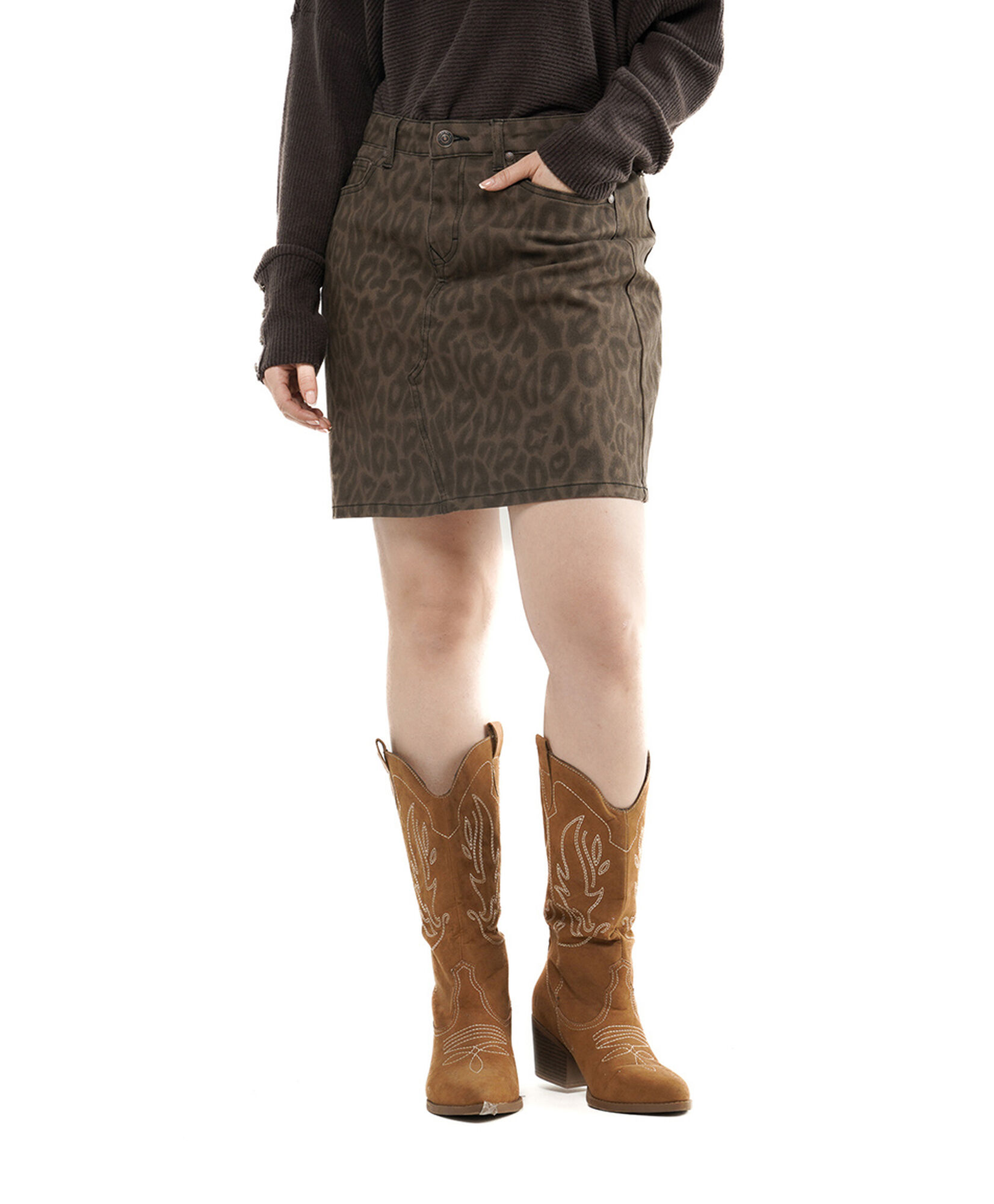 Mini falda mujer denim animal print Mini falda mujer denim animal print