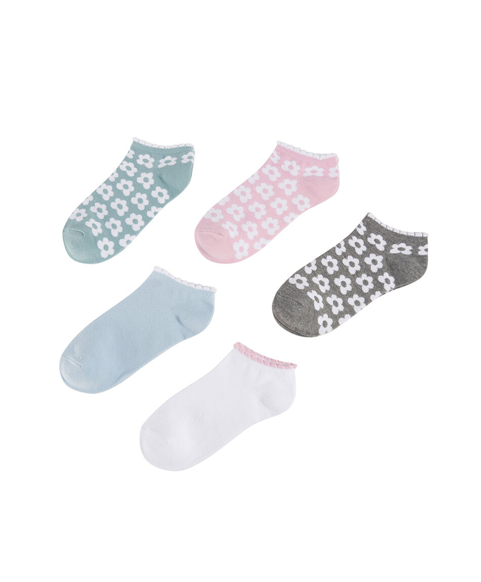 Pack 5 calcetines mujer floreados