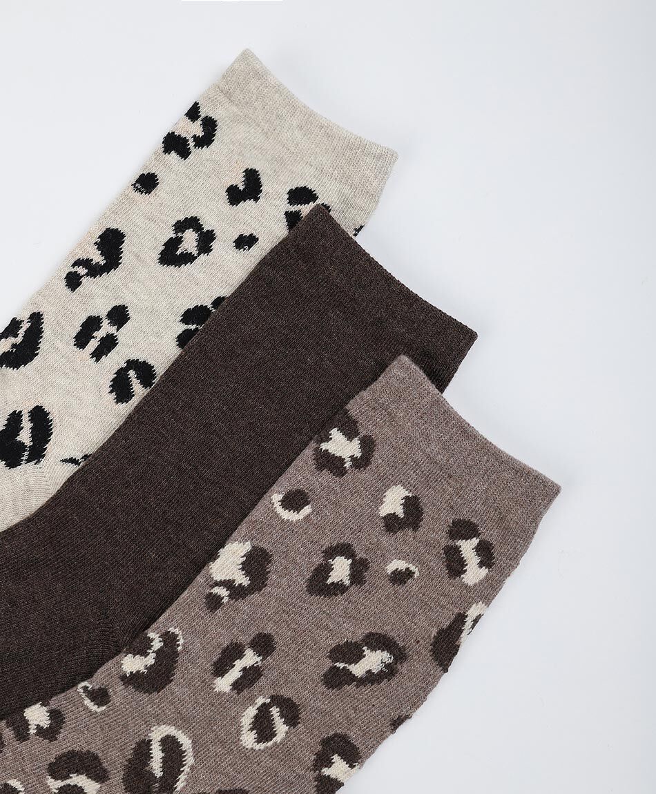 Pack 3 calcetines mujer animal print medium
