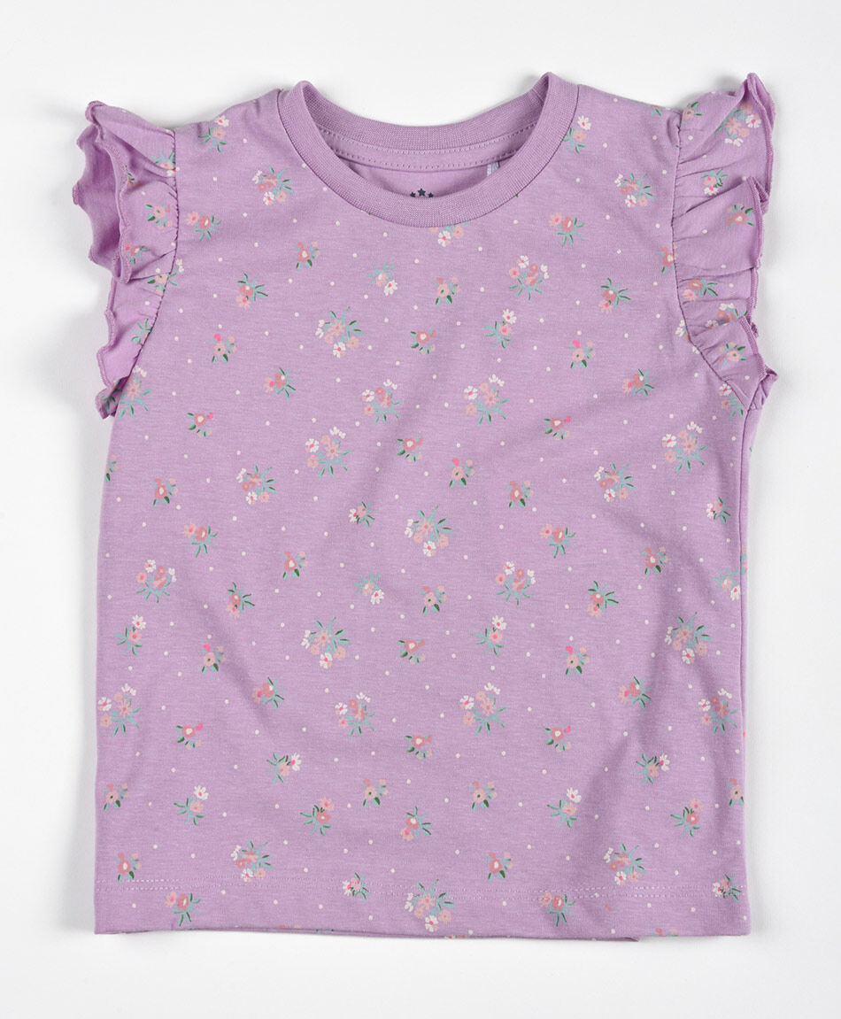 Polera bebé floreada sin mangas
