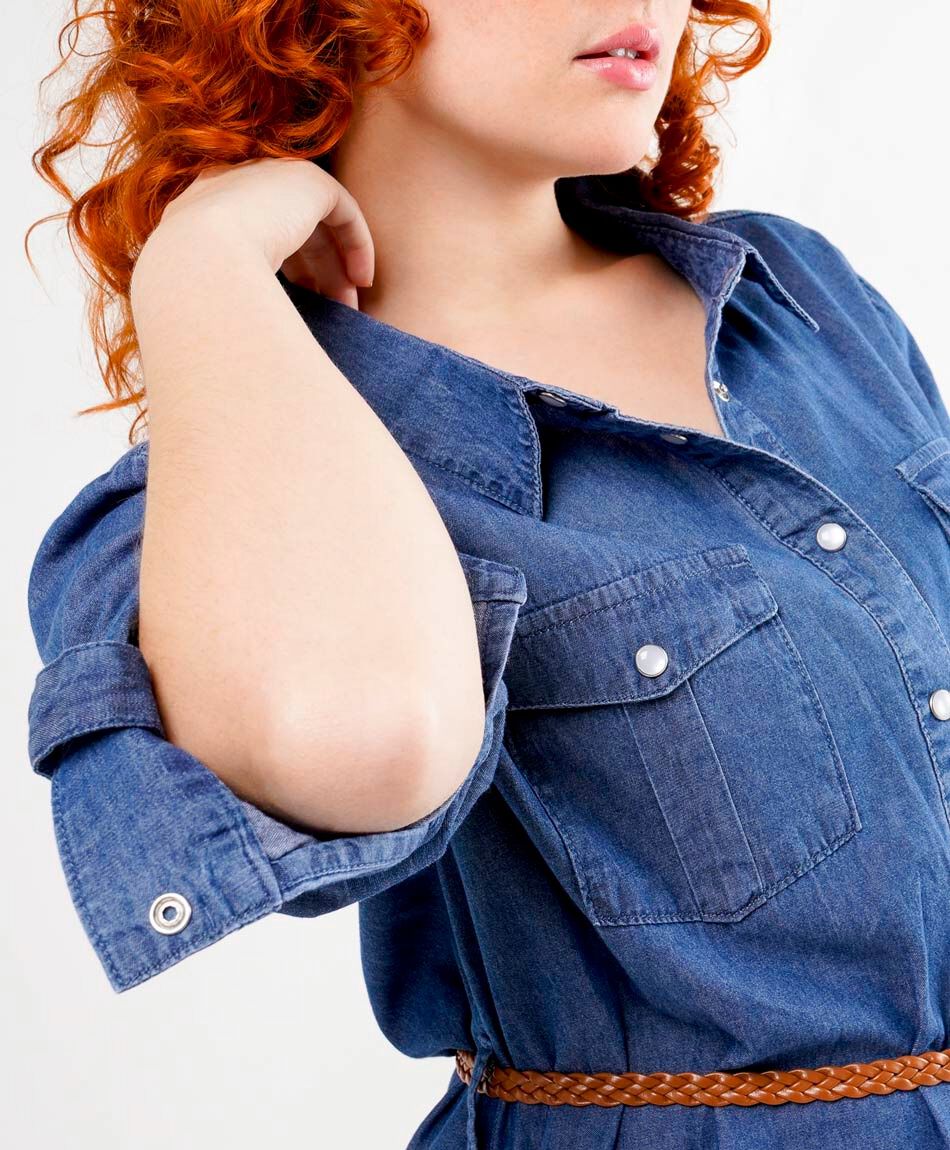 Vestido mujer denim cintur&oacute;n