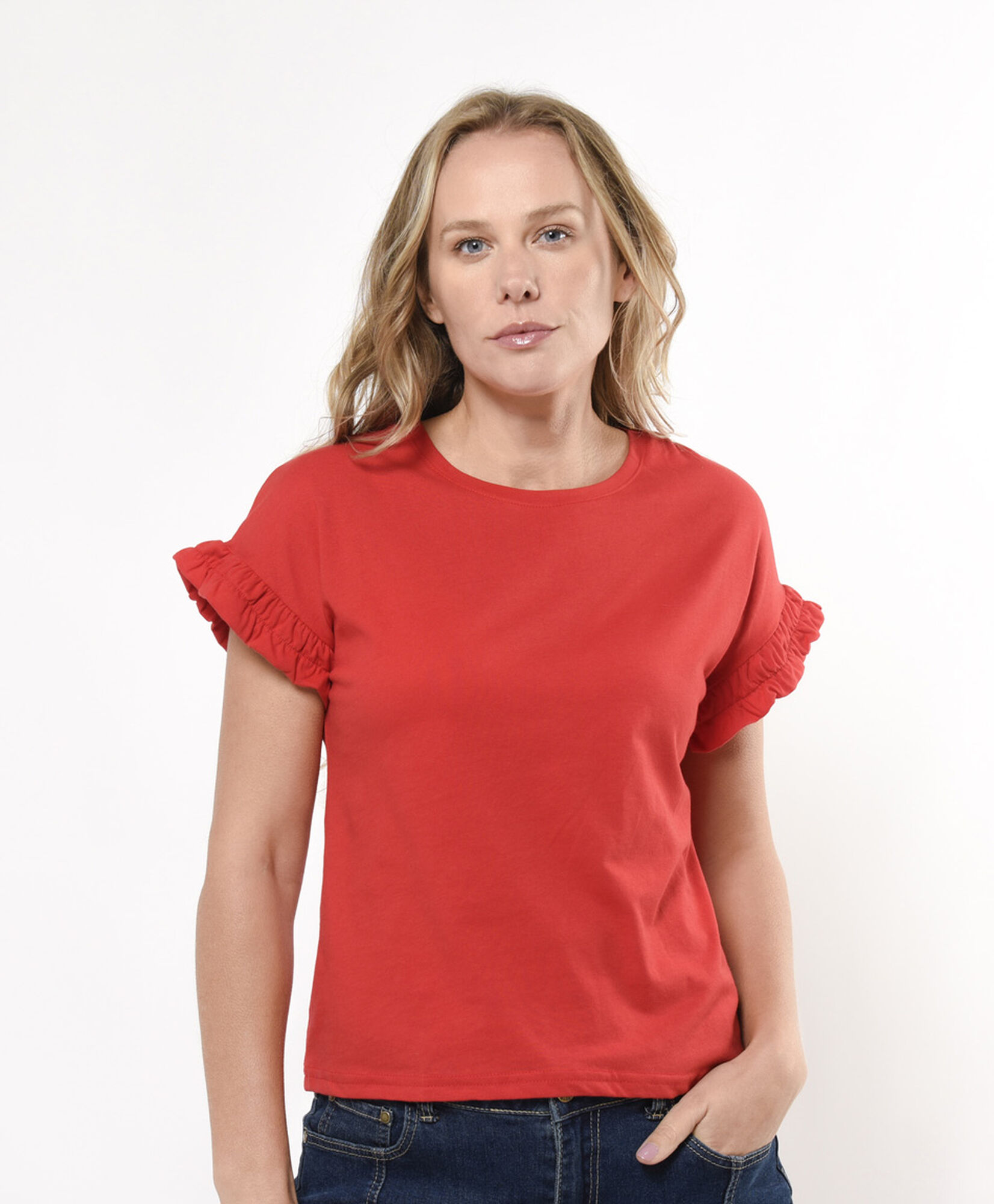Polera mujer mangas elasticadas Polera mujer mangas elasticadas