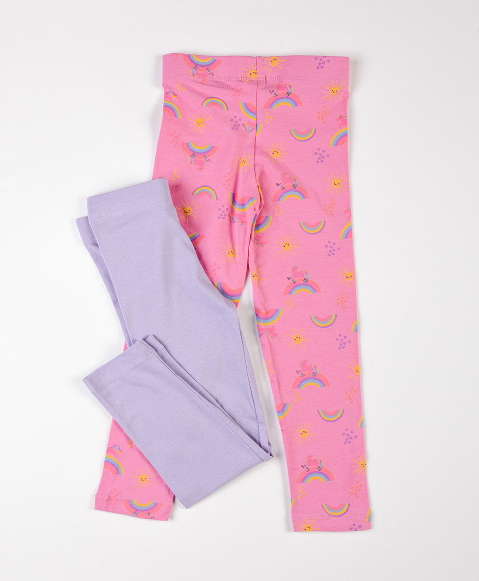 Pack 2 leggins bebé arcoiris y lila Pack 2 leggins bebé arcoiris y lila