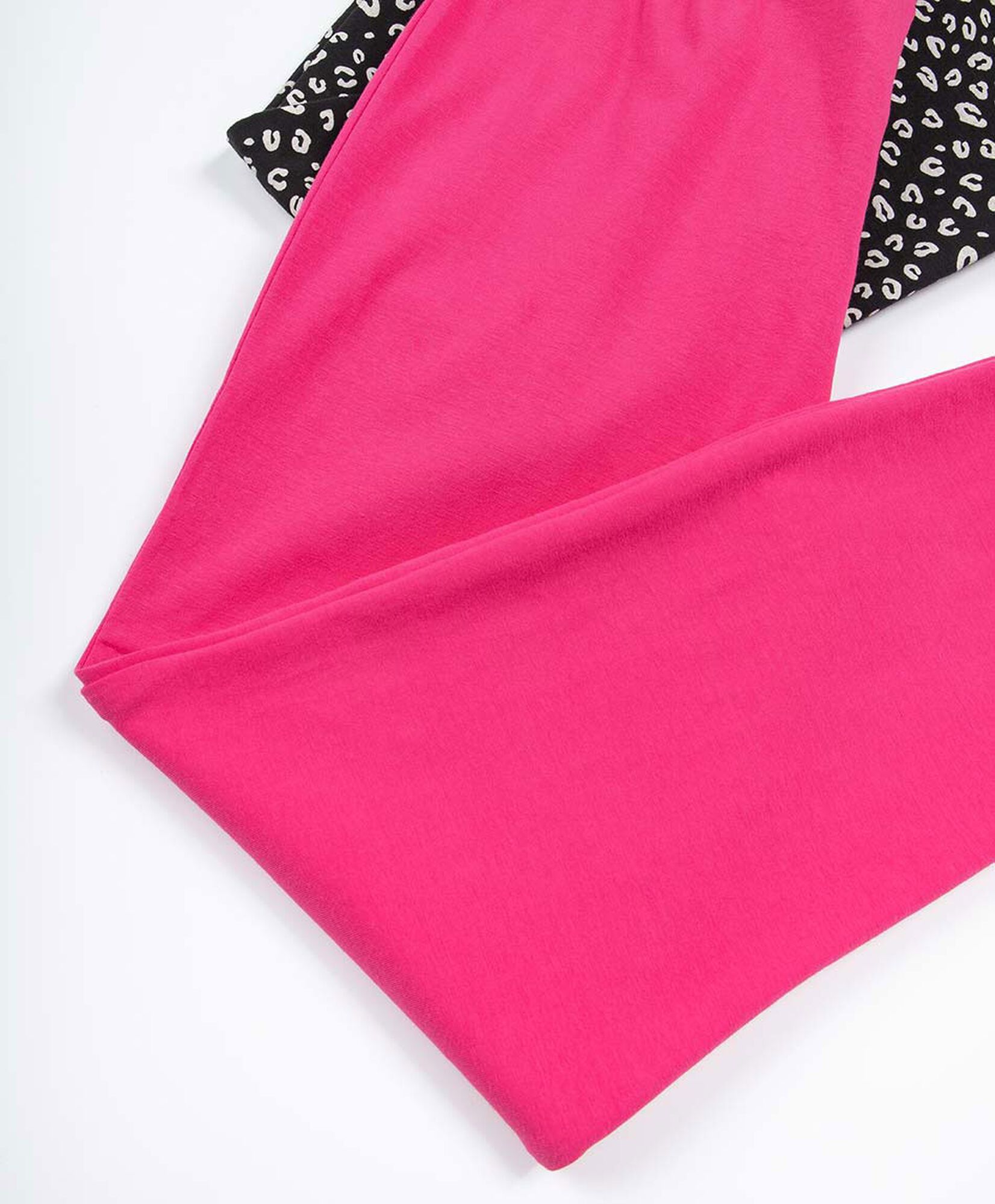 Pack 2 leggins niña hojas y fucsia Pack 2 leggins niña hojas y fucsia