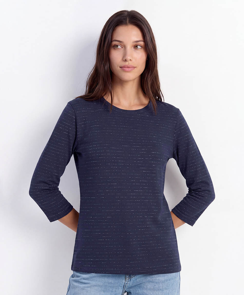 Polera mujer rayas lurex