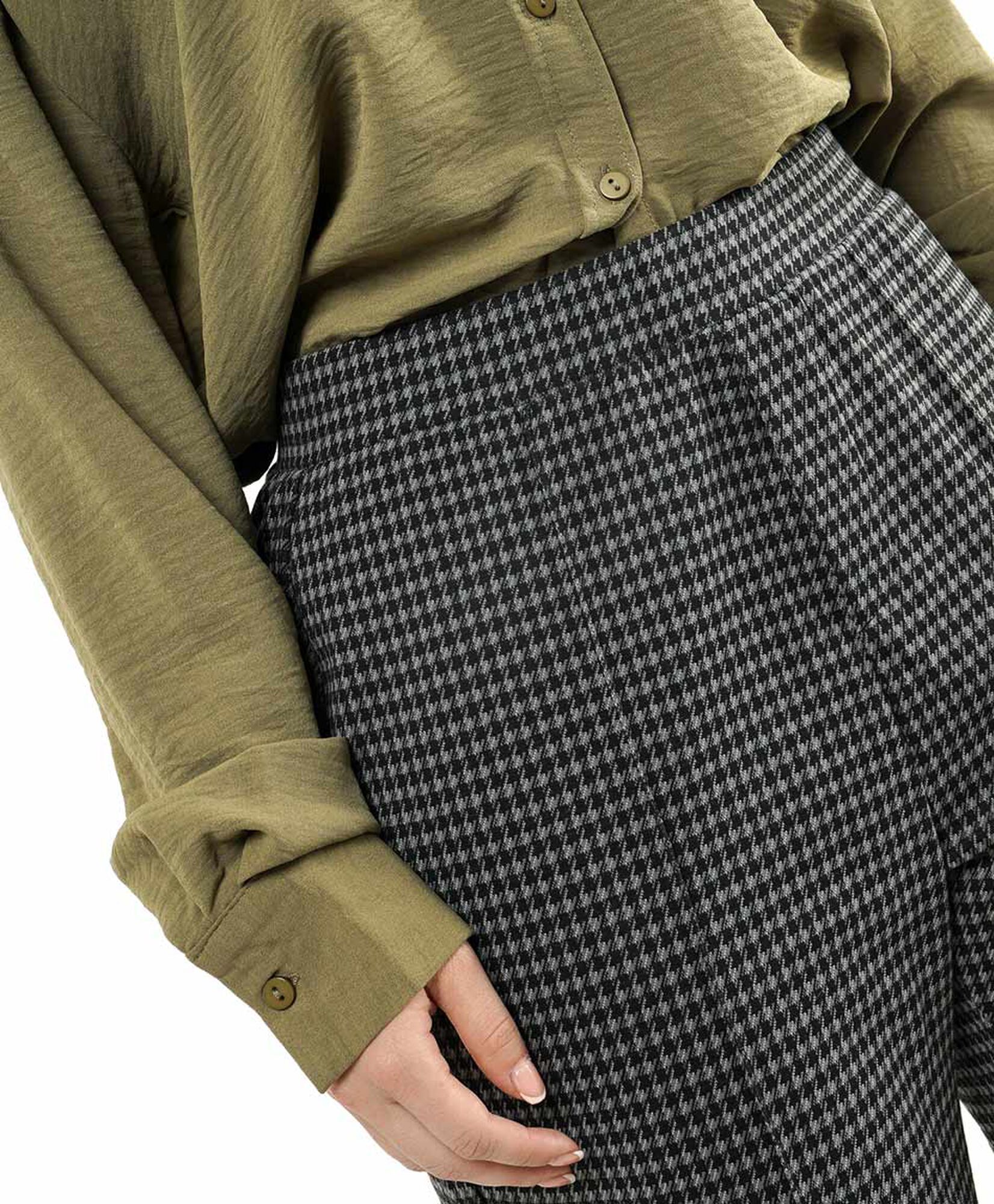 Pantalón mujer pied de poule comfy wide Pantalón mujer pied de poule comfy wide