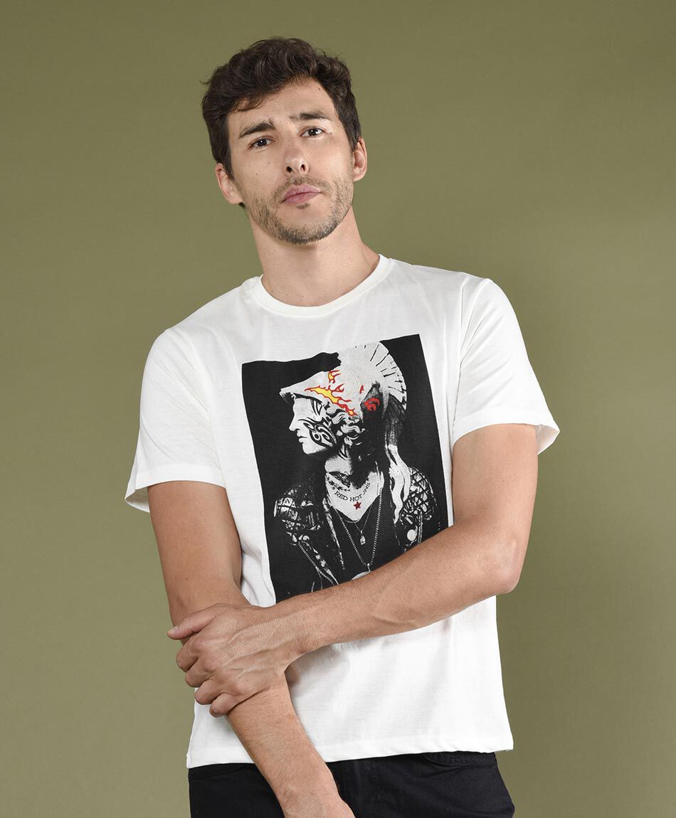 Polera manga corta cuello redondo