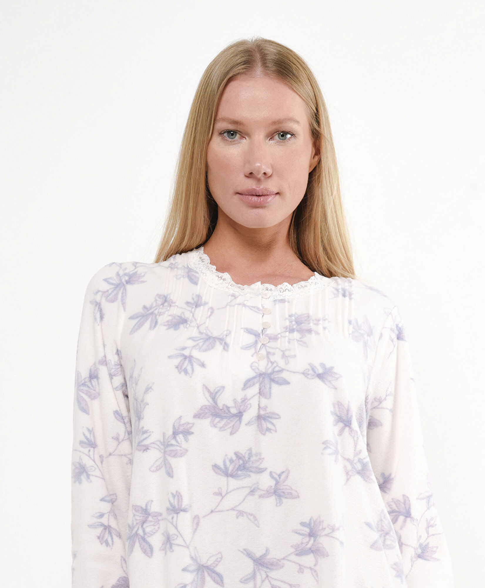 Camisa de dormir mujer polar print floreado Camisa de dormir mujer polar print floreado