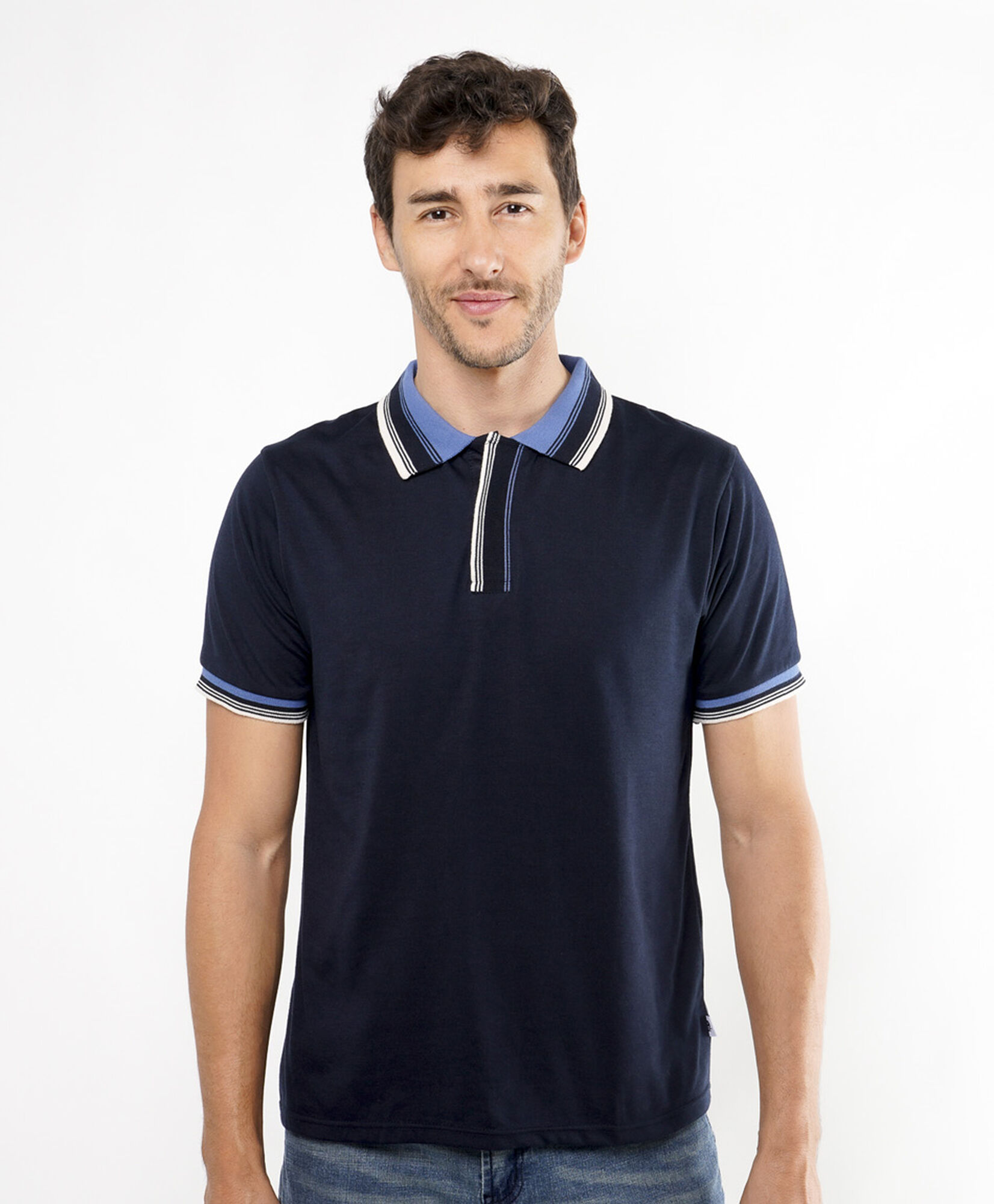 Polera hombre polo líneas Polera hombre polo líneas