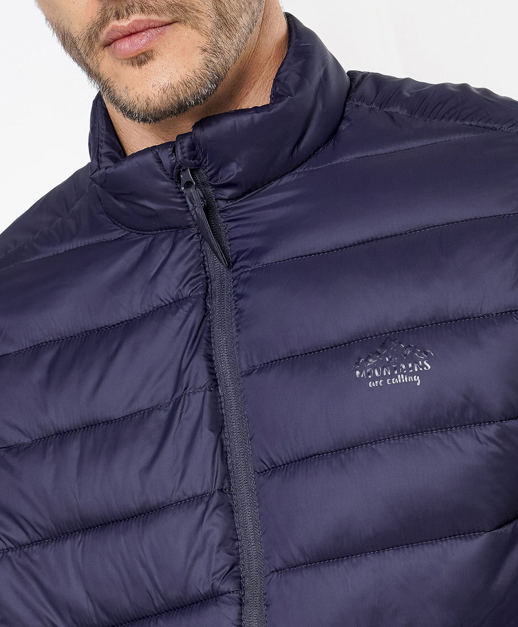 Parka hombre sin gorro azul Parka hombre sin gorro azul