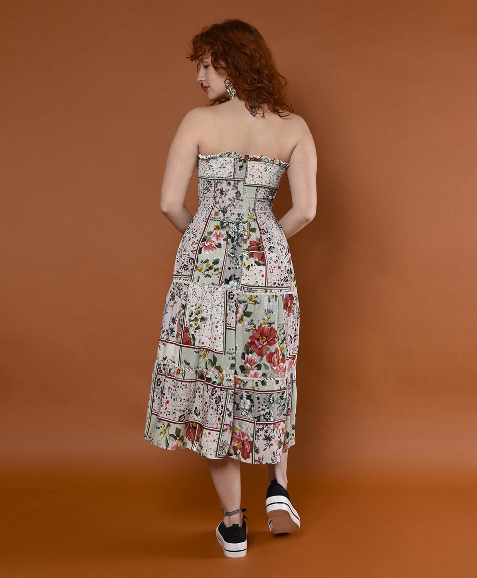 Vestido midi off shoulder