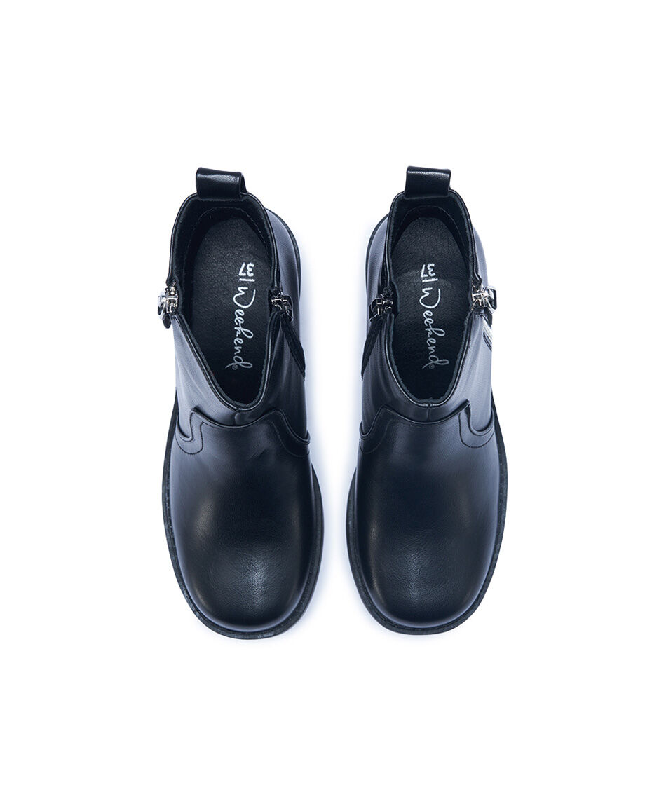 Bot&iacute;n mujer black plataforma alta