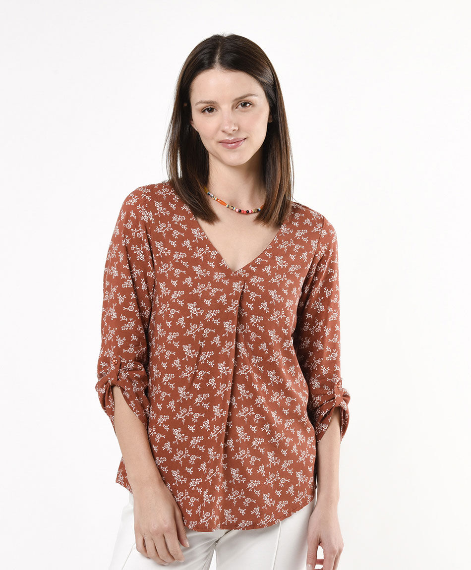 Blusa mujer estampado florcitas