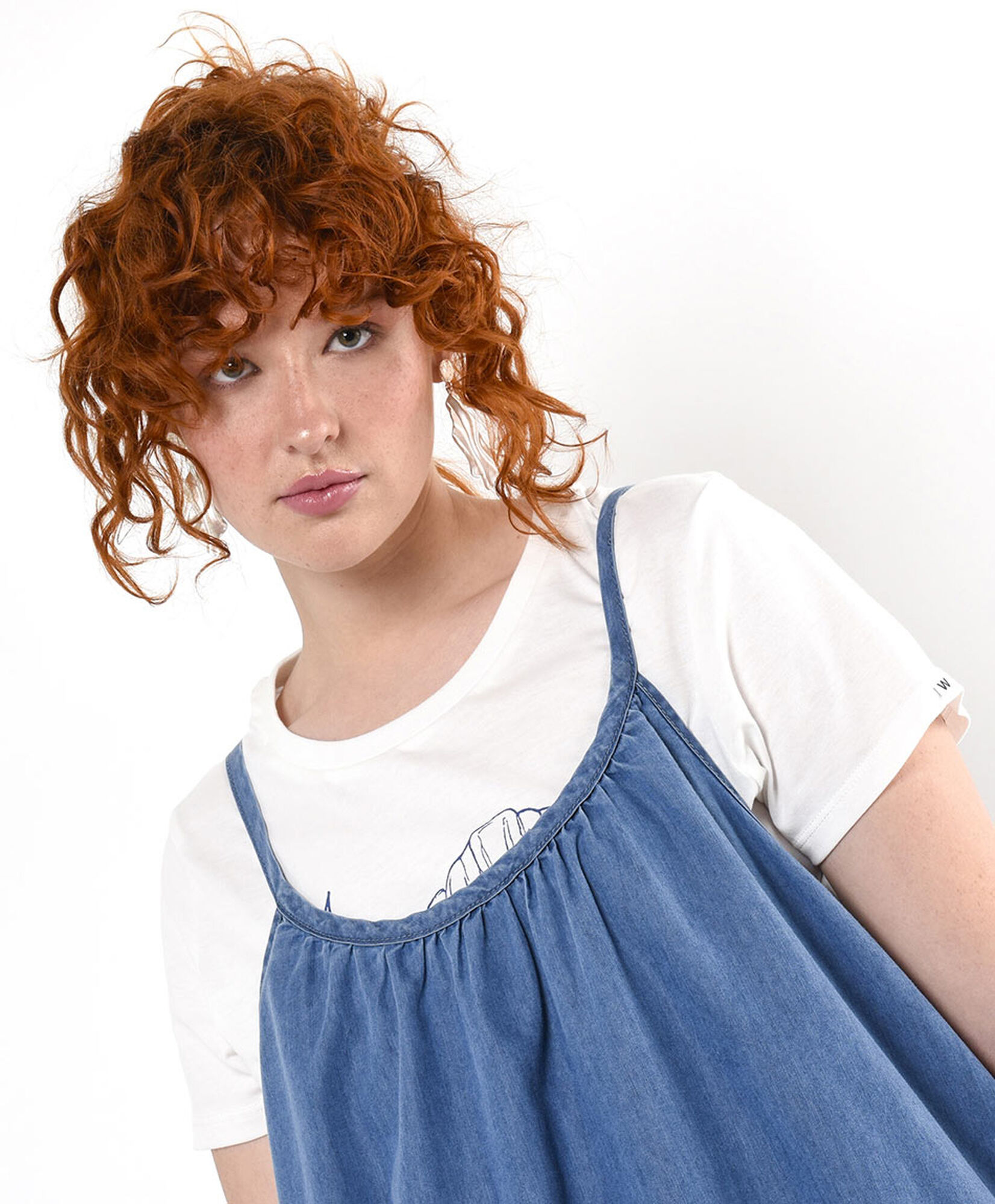 Vestido mujer tencel basta bordada Vestido mujer tencel basta bordada