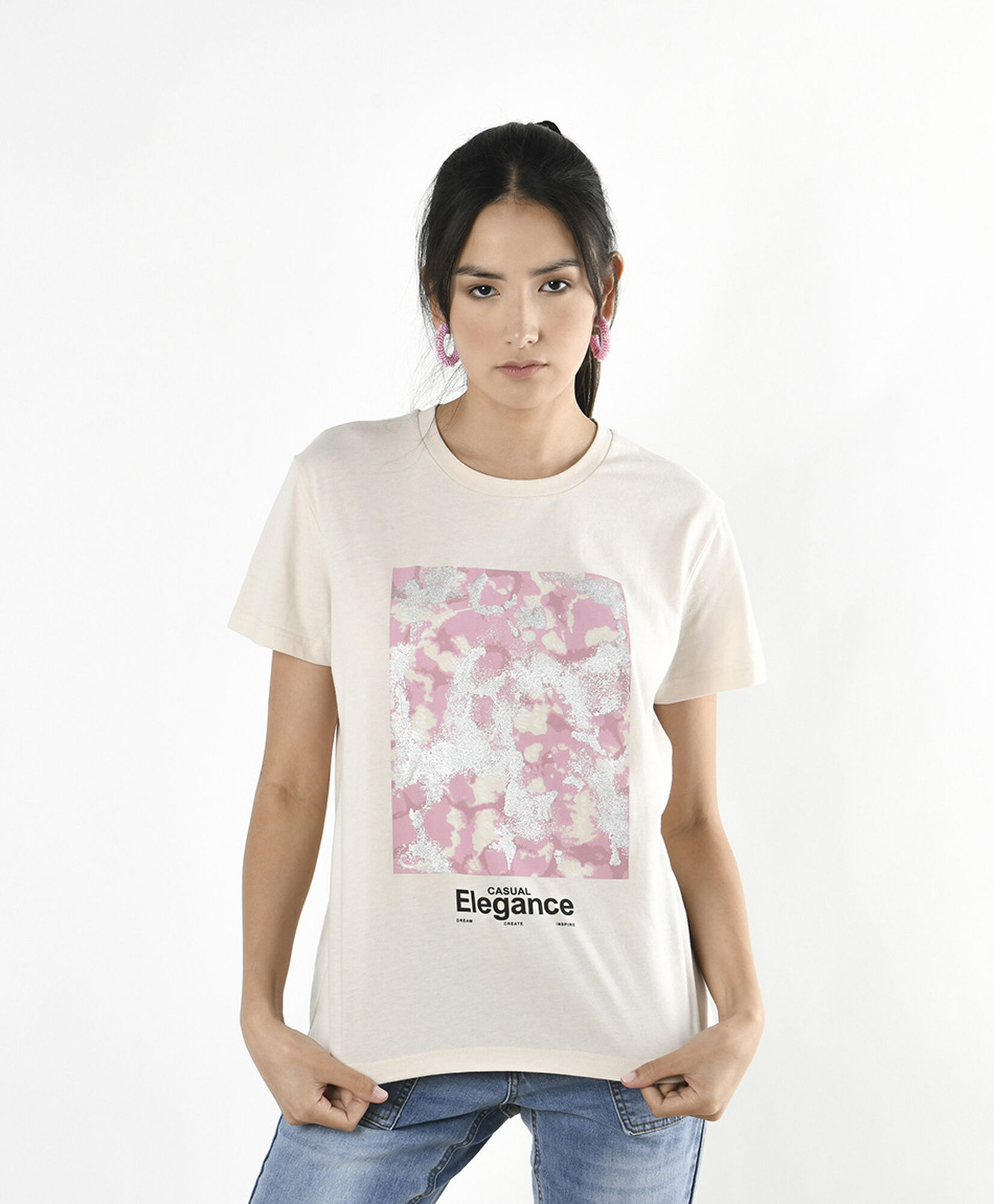 Polera mujer print pink Polera mujer print pink