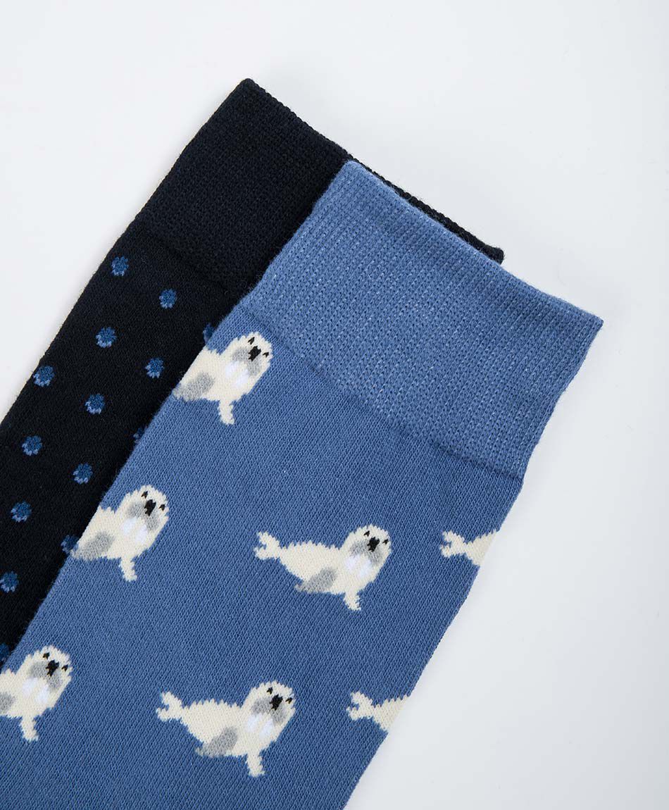 Pack 2 calcetines hombre dise&ntilde;o foca