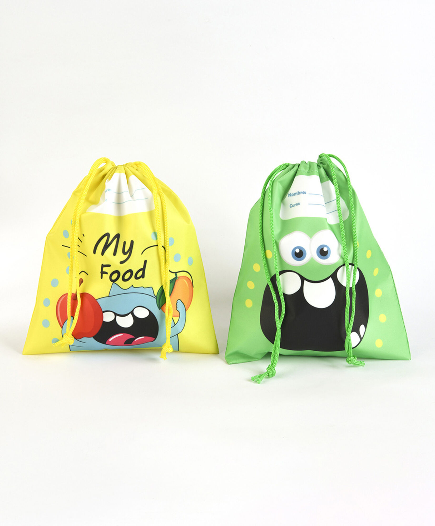 Set 2 bolsas colación escolar caritas Set 2 bolsas colación escolar caritas
