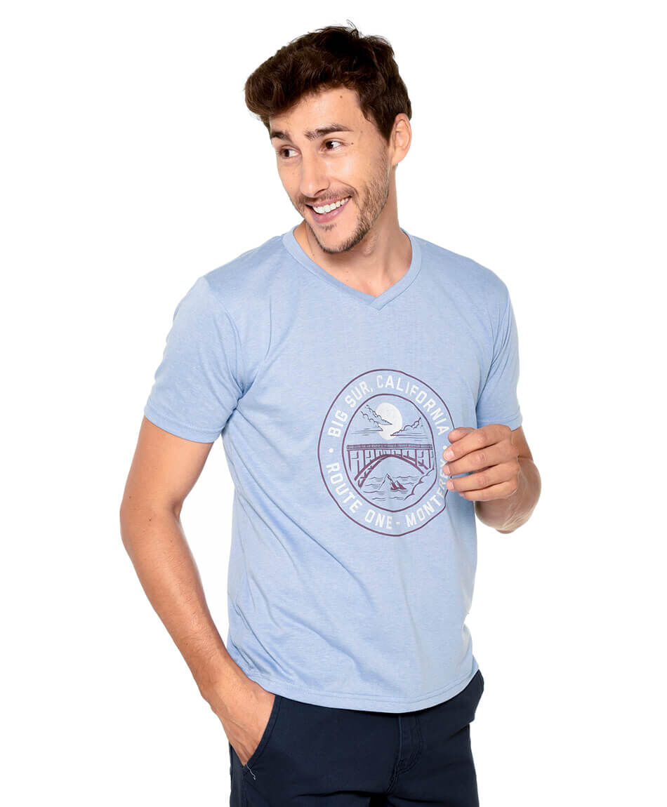 Polera manga corta estampada