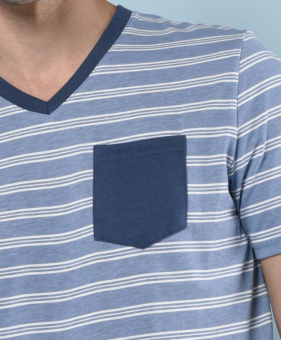 Pijama hombre l&iacute;neas horizontales 2 piezas