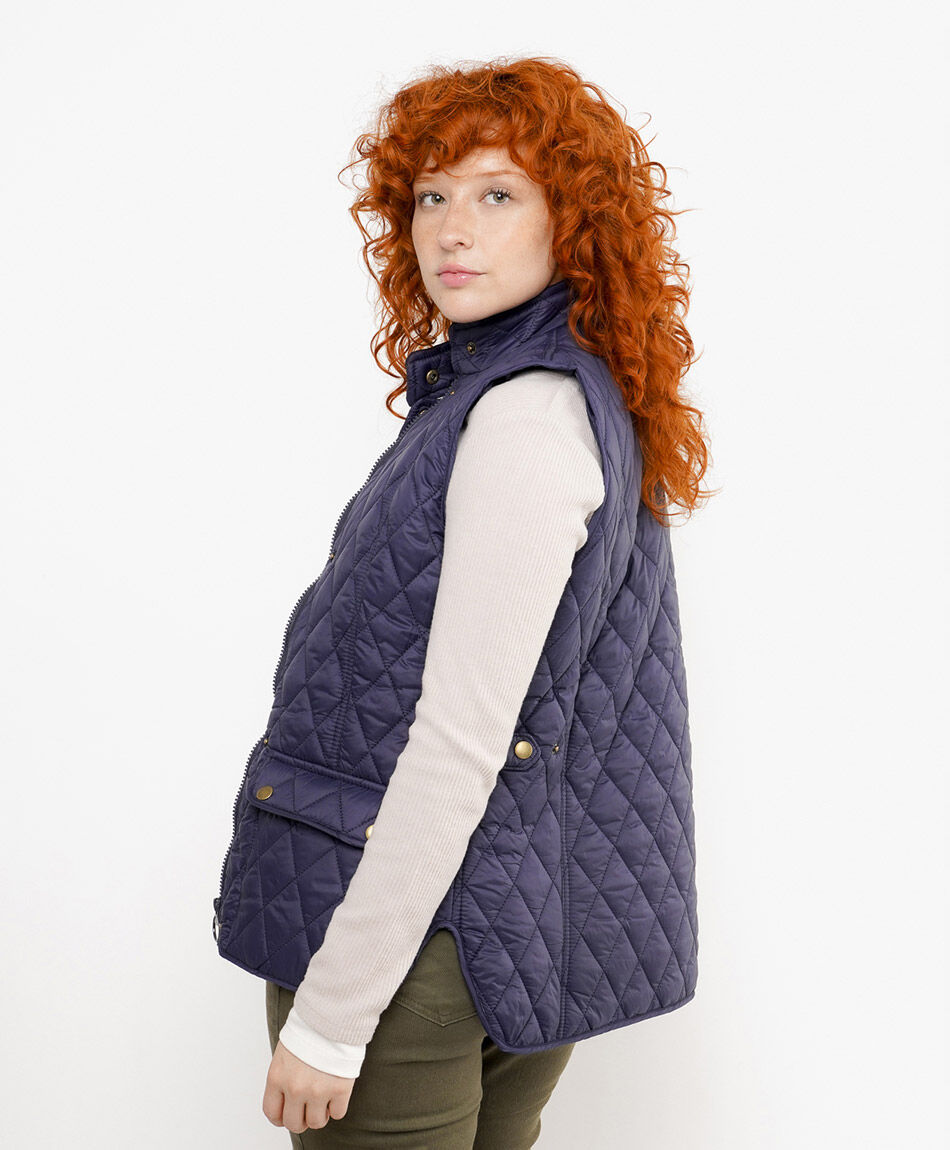 Parka mujer sin mangas entallada blue