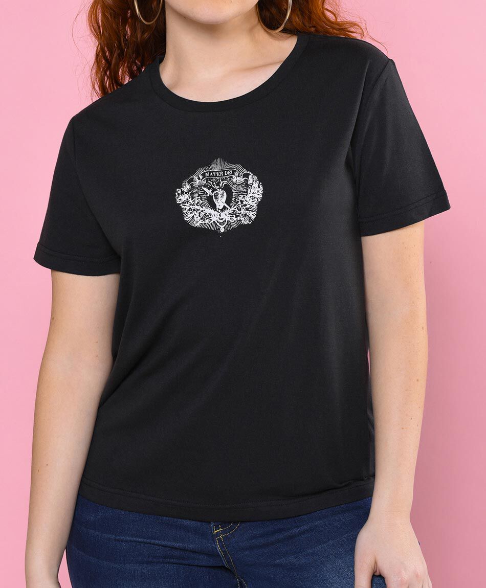 Polera manga corta cuello redondo