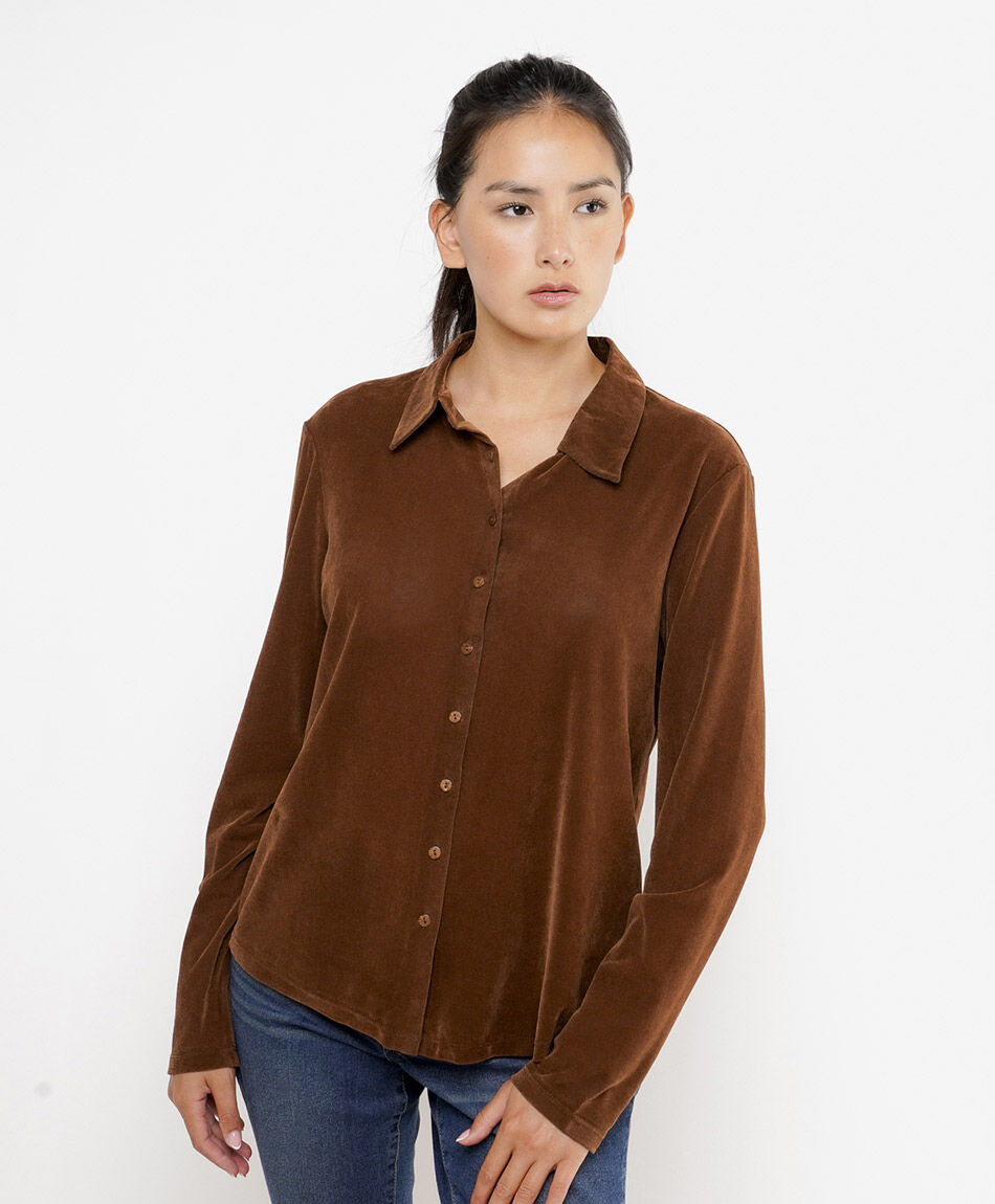 Blusa mujer velvet caf&eacute;