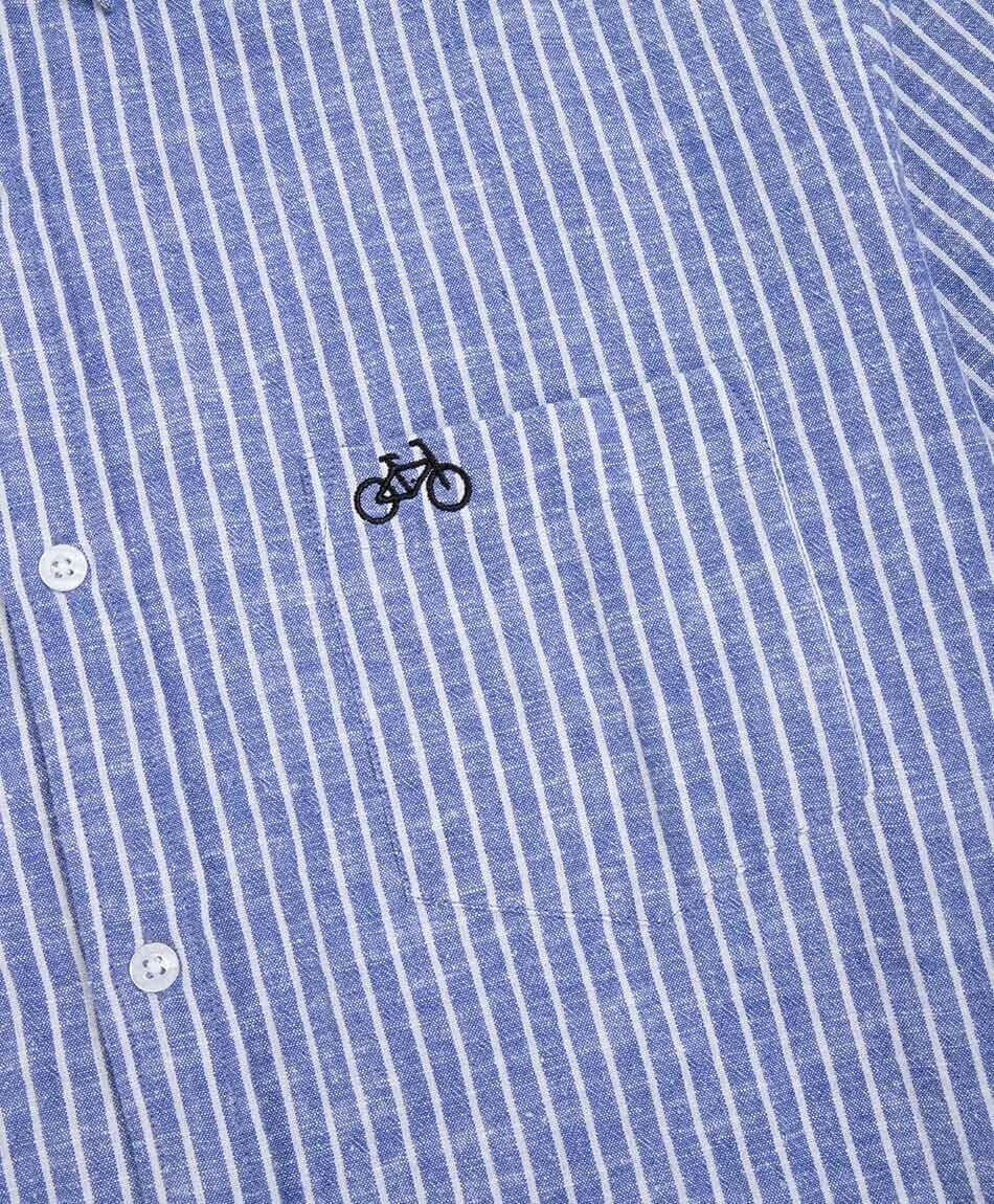 Camisa hombre l&iacute;neas azul
