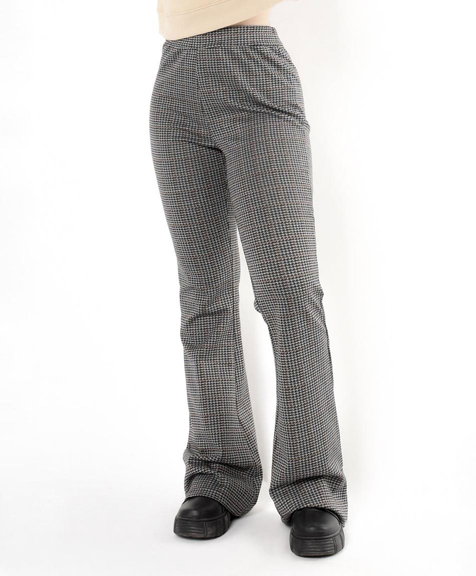 Pantalón mujer pied de poule flare Pantalón mujer pied de poule flare