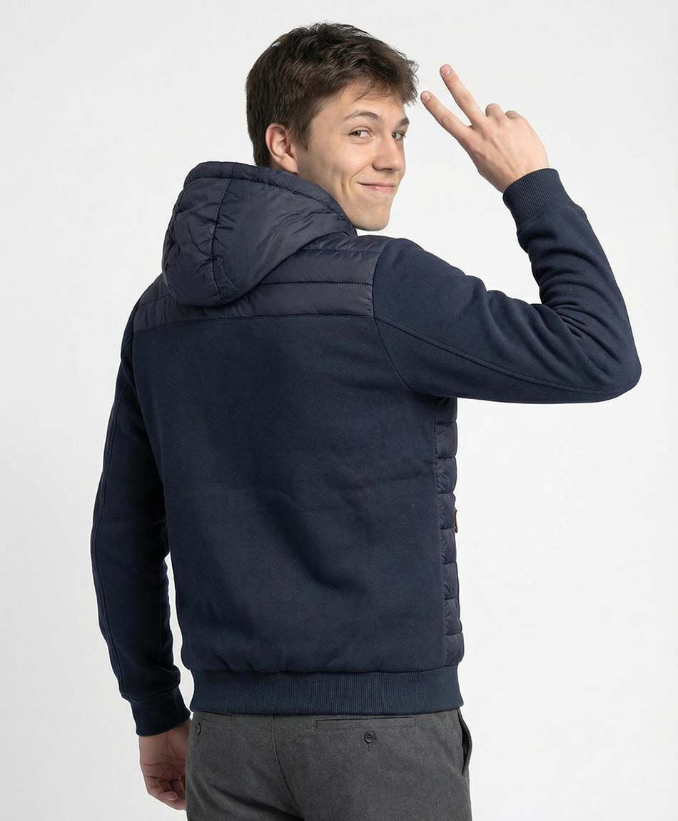 Parka escolar manga poler&oacute;n navy