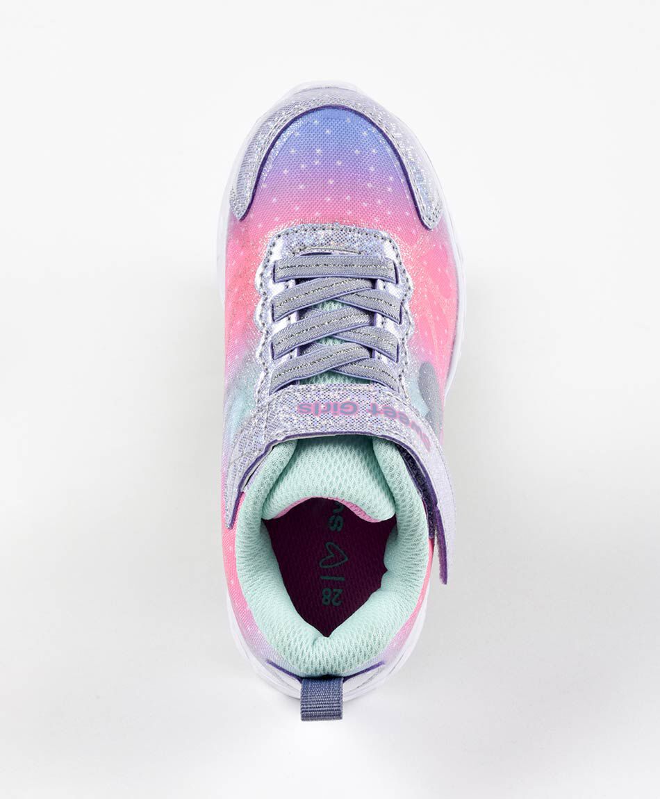 Zapatillas infantil brillantes coraz&oacute;n luces