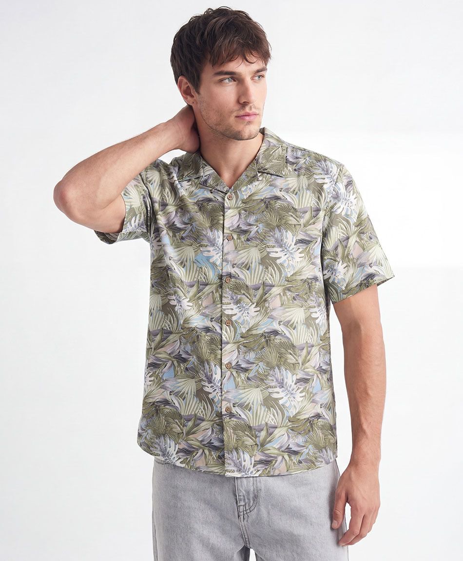 Camisa hombre tropical viscosa