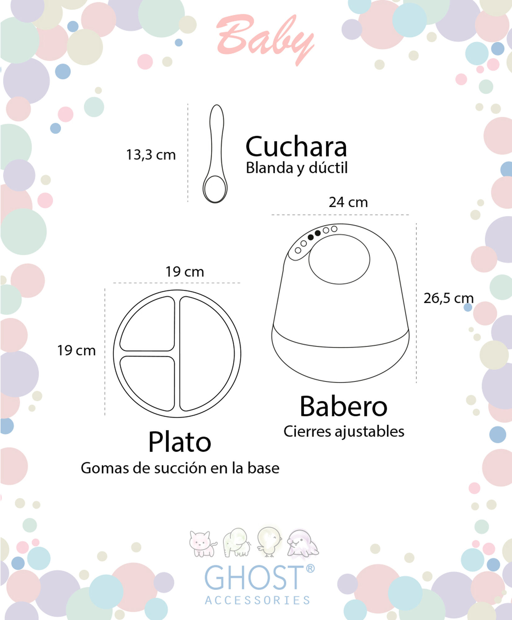 Set comida bebé gris Set comida bebé gris