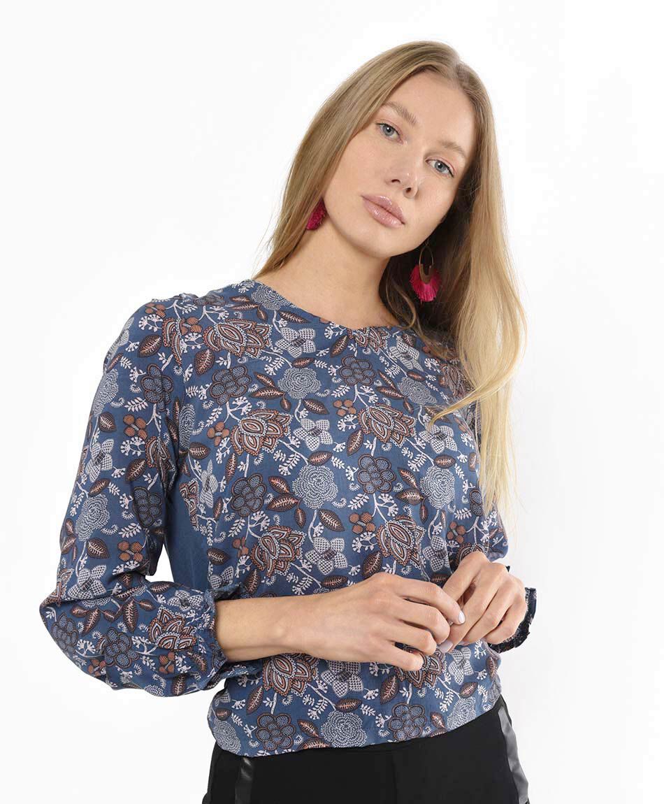 Polera mujer estampada mix