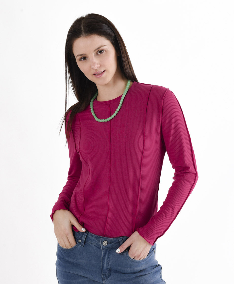 Polera mujer costuras verticales