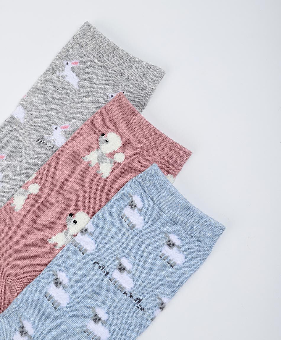 Pack 3 calcetines mujer animals