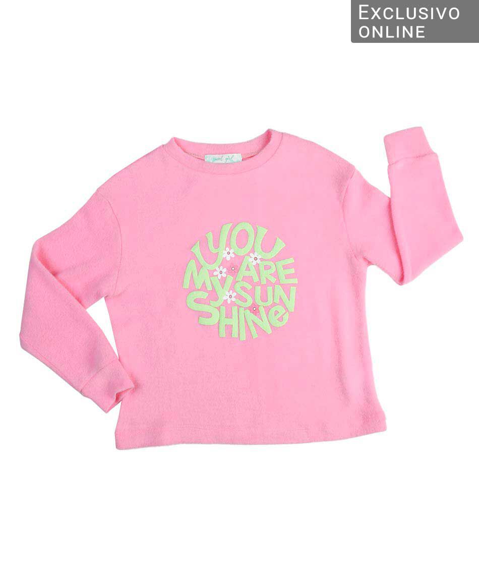 Sweater ni&ntilde;a flores y texto